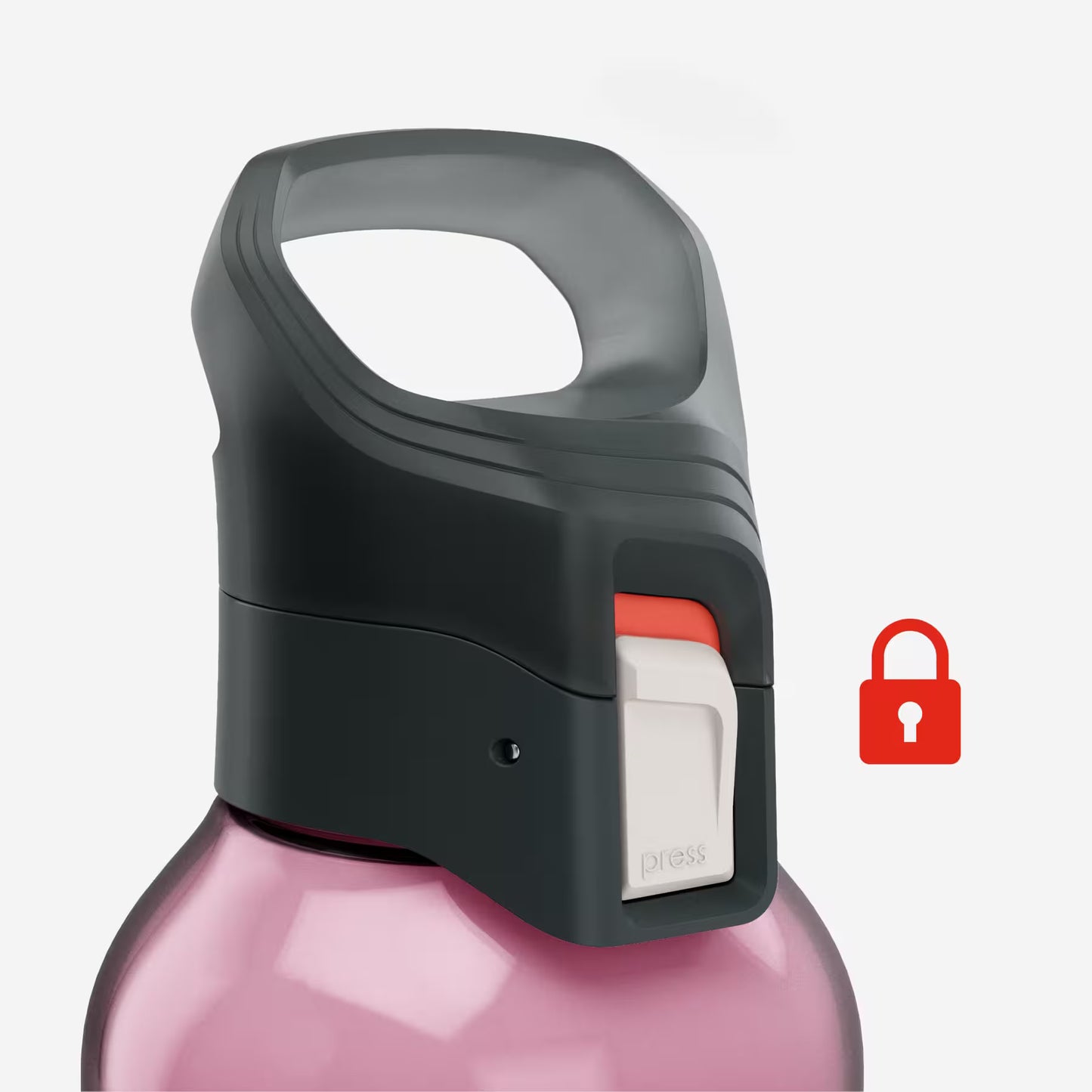 Bidon 500 Ecozen® cu capac și deschidere rapidă Drumeție 0,8L Roz
