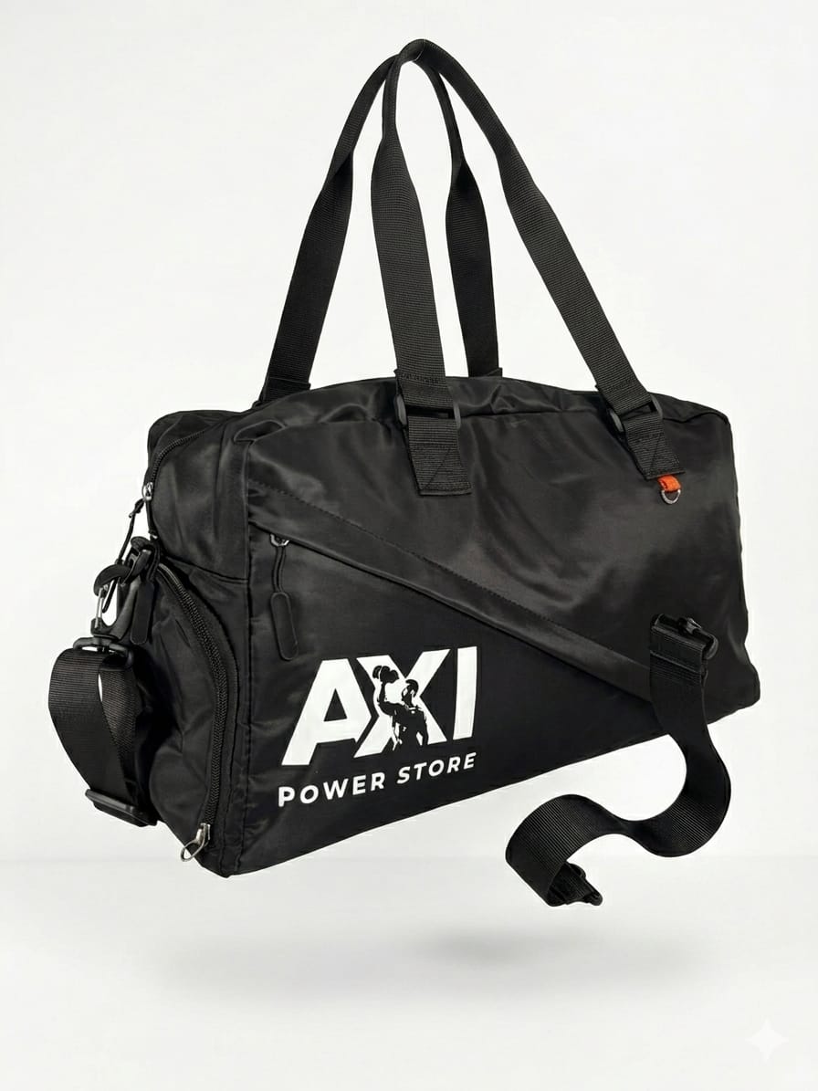 Geantă Sport Multifuncțională AXI – Material Impermeabil, Compartiment Pantofi și Accesorii, Negru