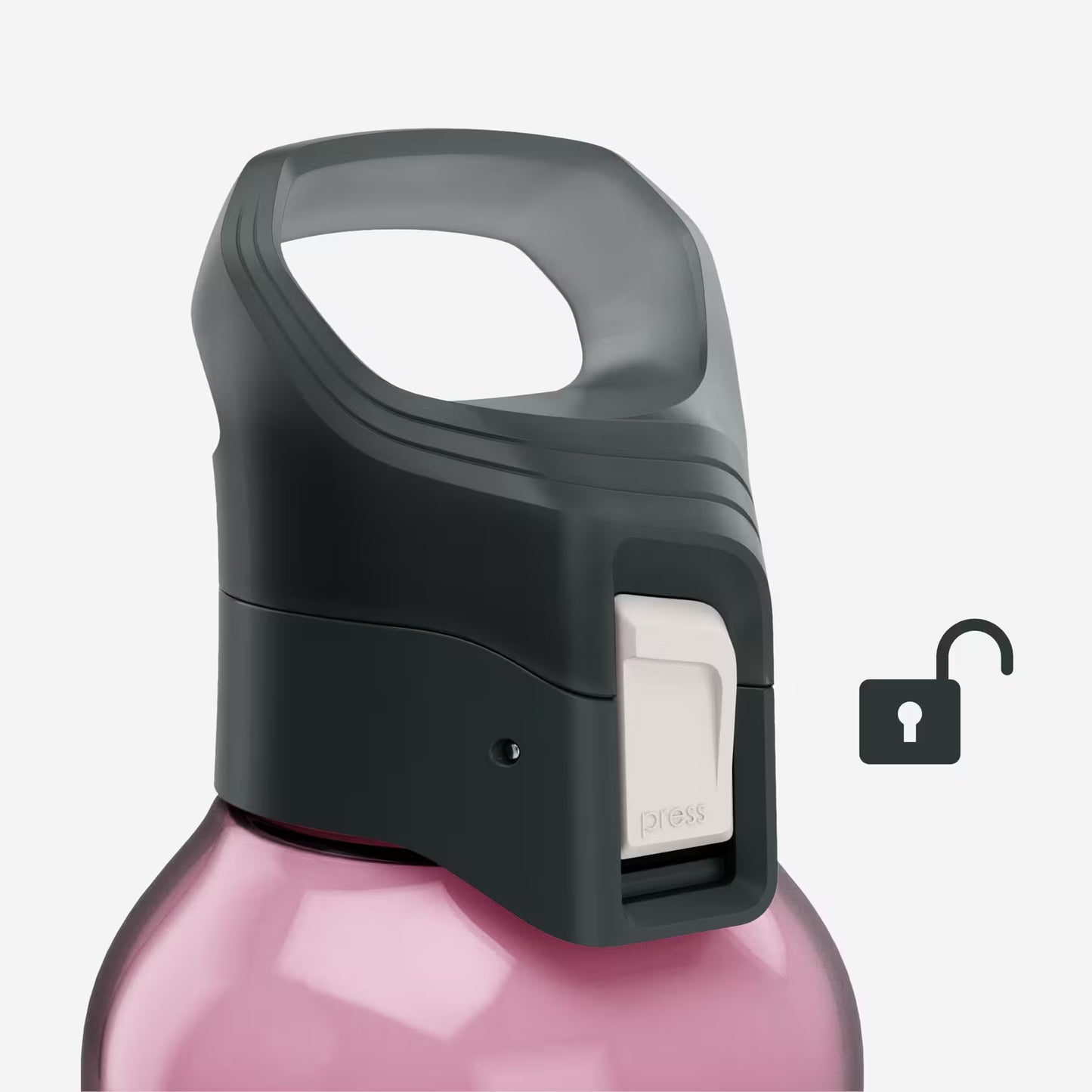 Bidon 500 Ecozen® cu capac și deschidere rapidă Drumeție 0,8L Roz